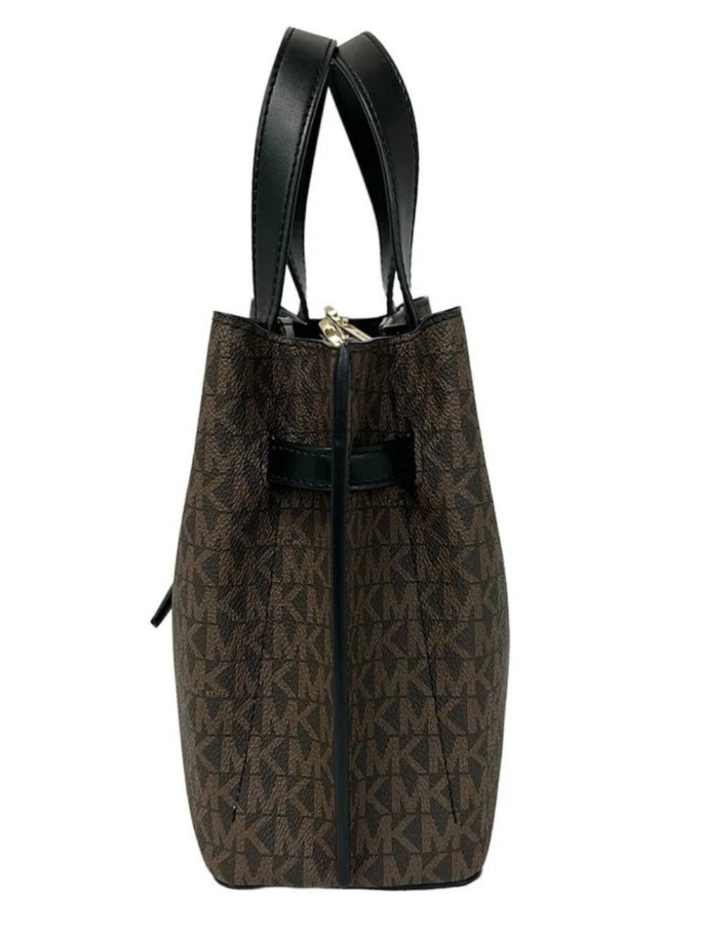 MICHAEL KORS Black Dark Brown PVC Leather Handbag - Picture 3 of 10